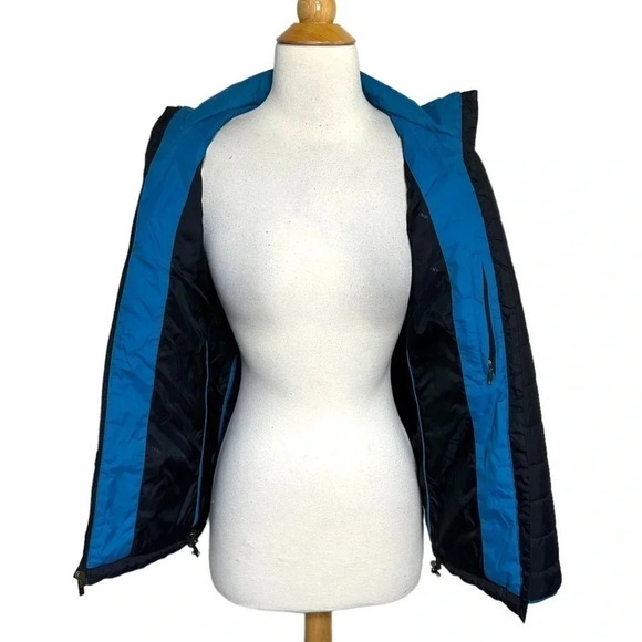Lands‎ End S(6-8) black with blue trim puffer coat - Picture 5 of 7